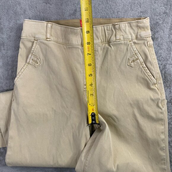 Spanx Pants Women's Size Medium Beige Stretch Twill Cropped Wide Leg Pockets 23” - Picture 8 of 13